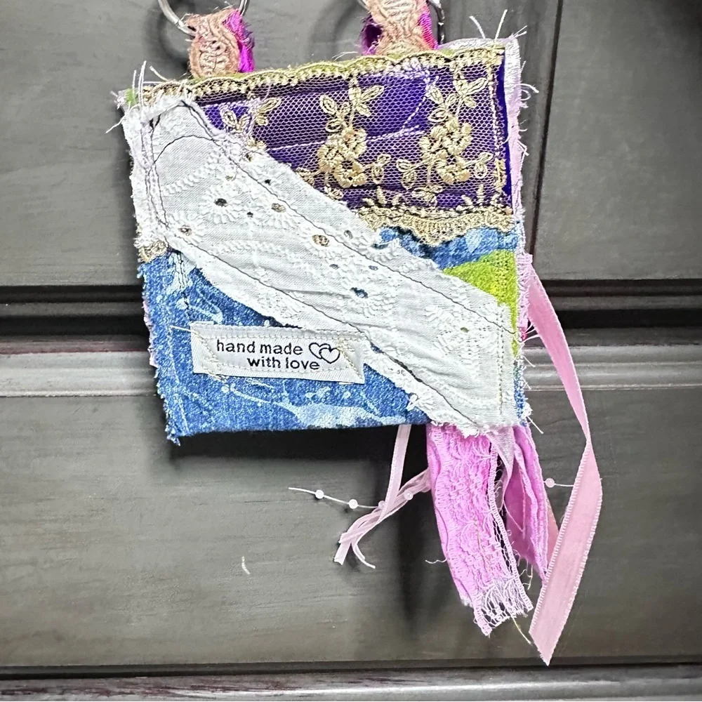 RUBYRUDI Necklace Purse, Hand Crafted, Amulet Wallet Pouch Artisan OOAK Signed
